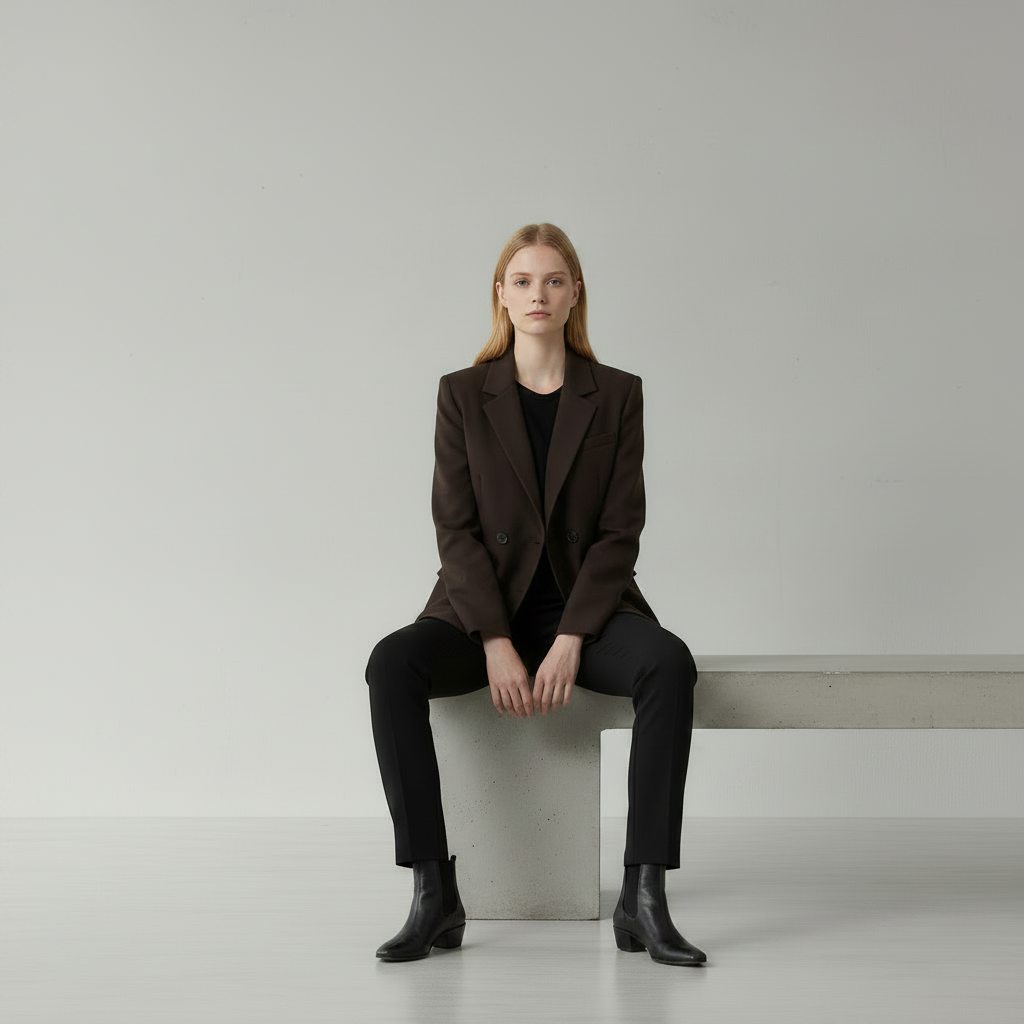 Brauner Polyesterblazer