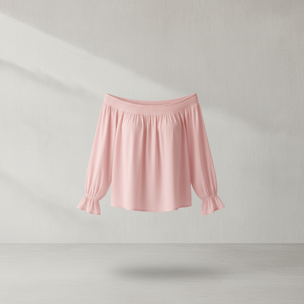 Rosa Polyesterbluse