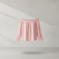 Rosa Polyesterbluse