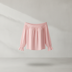 Rosa Polyesterbluse