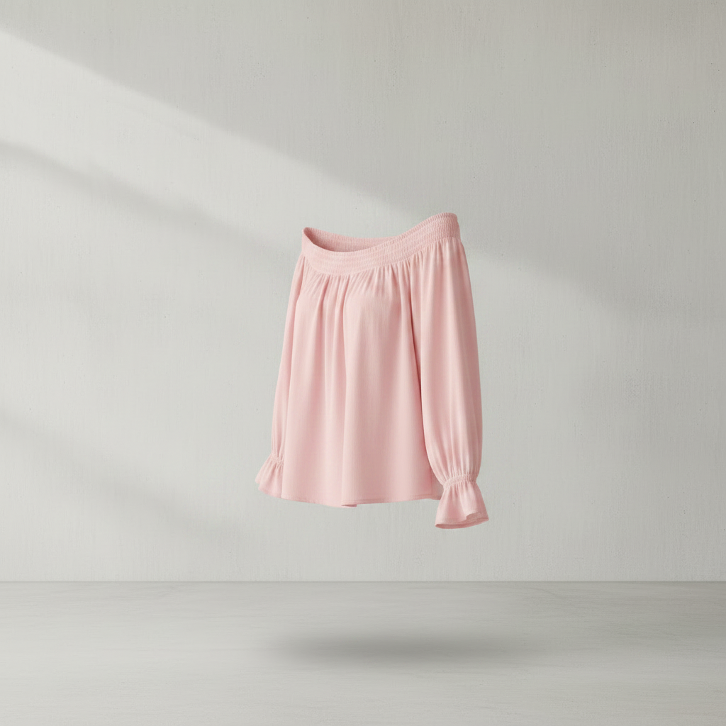 Rosa Polyesterbluse