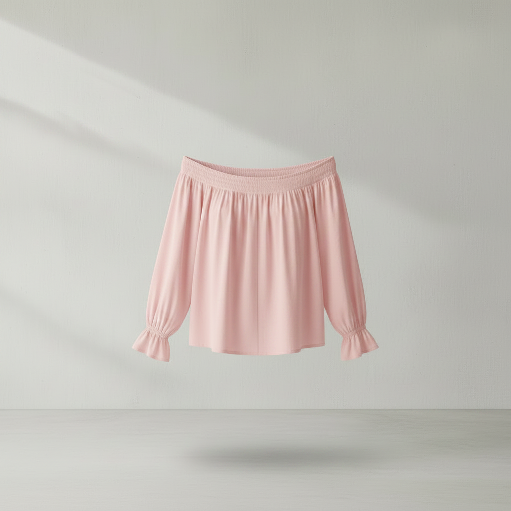 Rosa Polyesterbluse