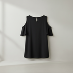 Schwarze Polyesterbluse