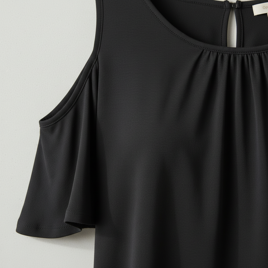 Schwarze Polyesterbluse