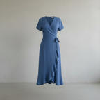 Blaues Viskosekleid