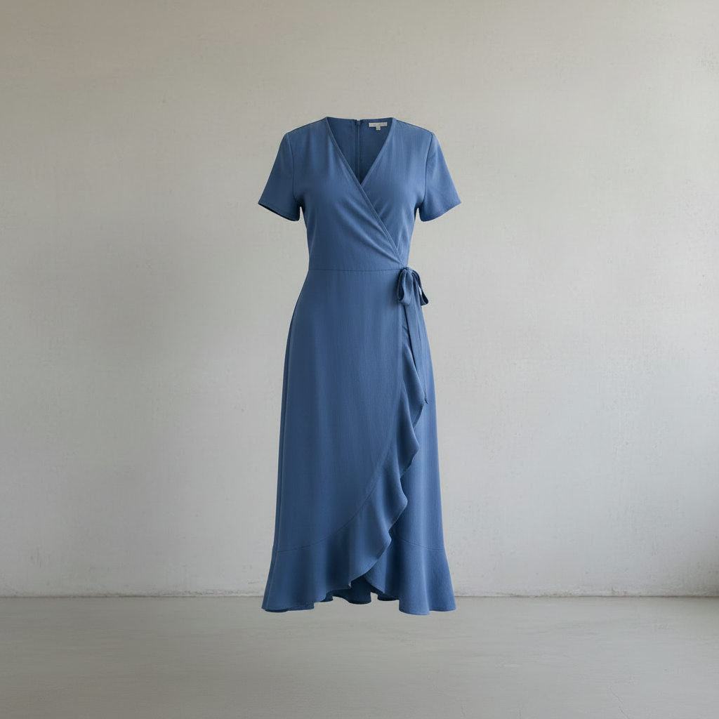 Blaues Viskosekleid