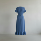 Blaues Viskosekleid