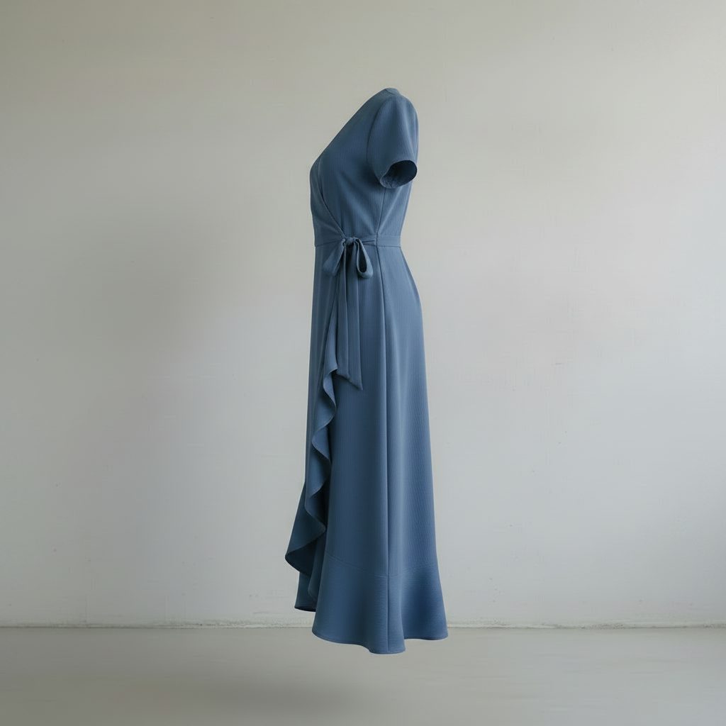 Blaues Viskosekleid
