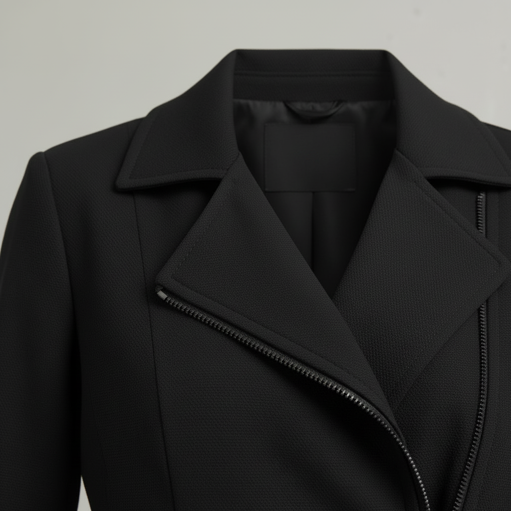 Schwarze Polyesterjacke