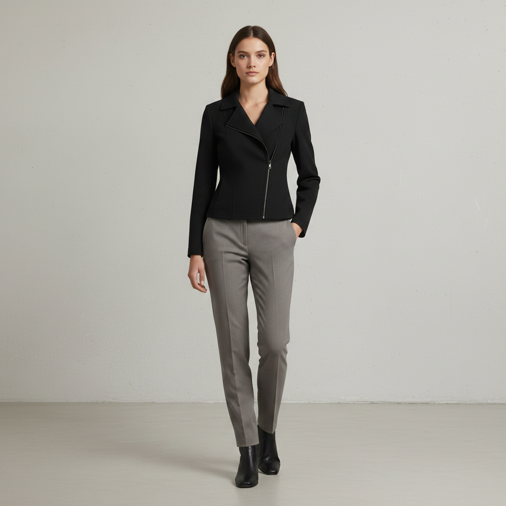 Schwarze Polyesterjacke
