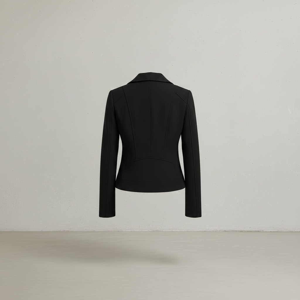 Schwarze Polyesterjacke