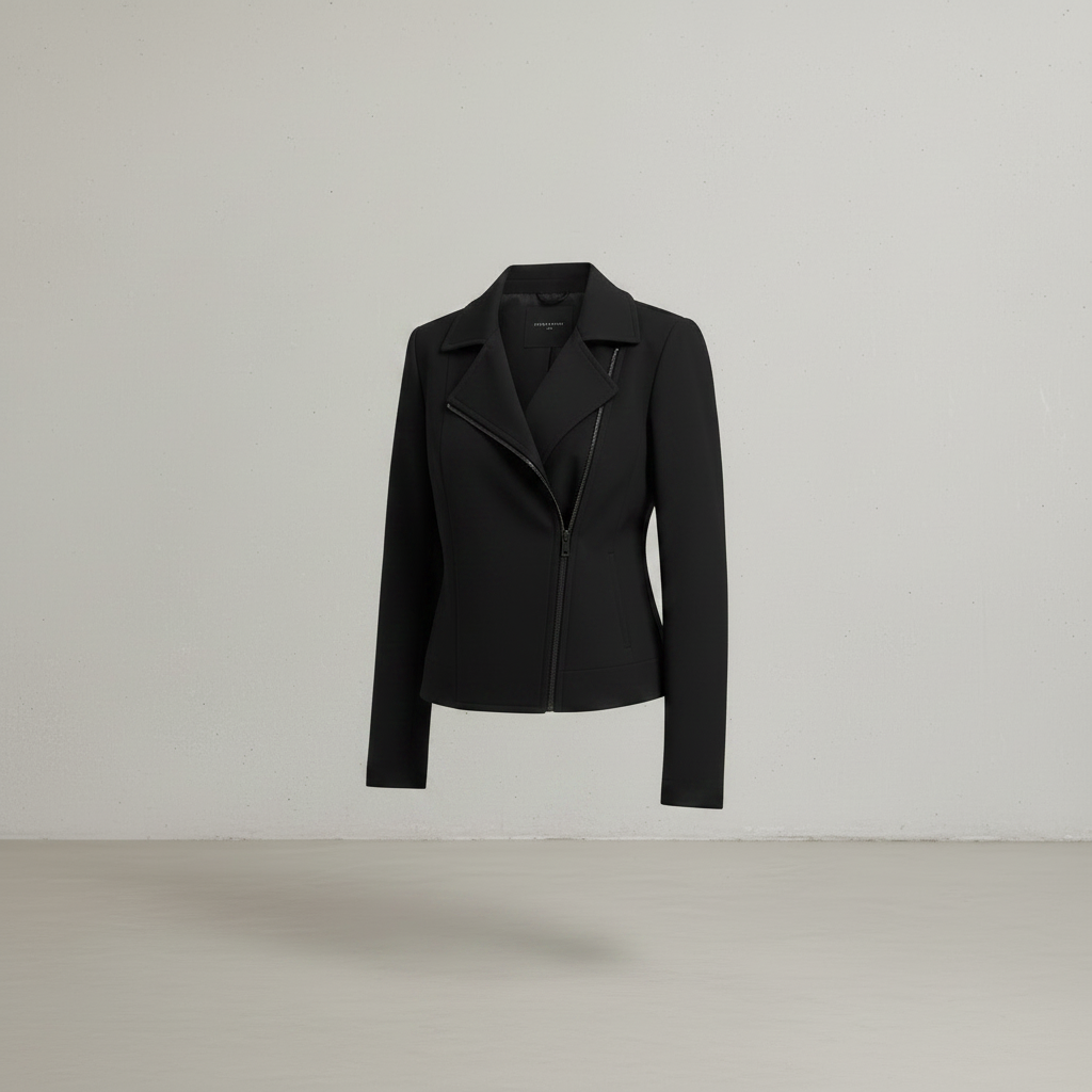 Schwarze Polyesterjacke