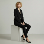 Schwarze Polyesterjacke
