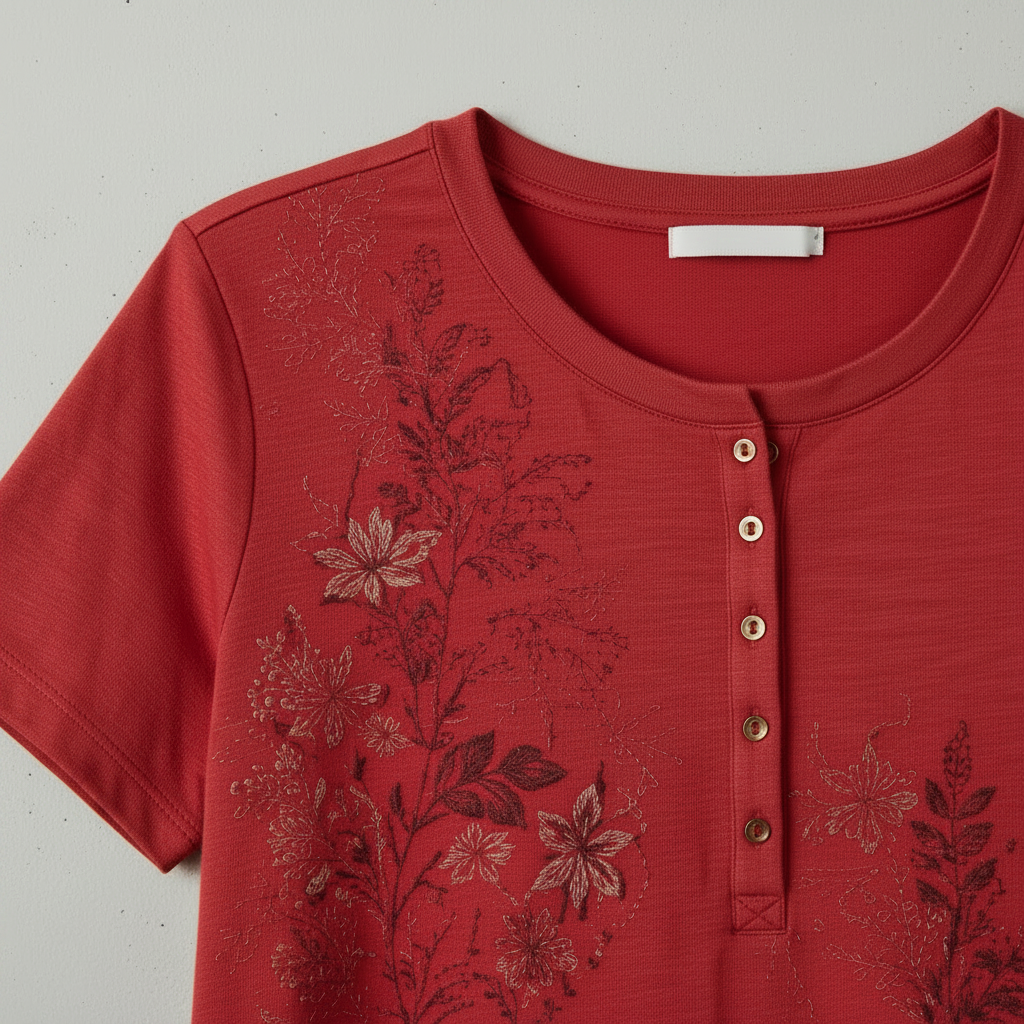 Rotes Baumwoll-T-Shirt