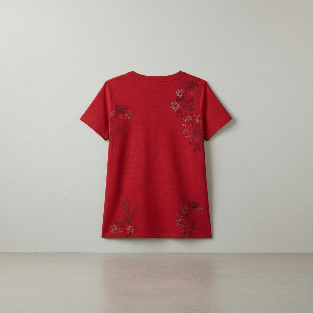 Rotes Baumwoll-T-Shirt