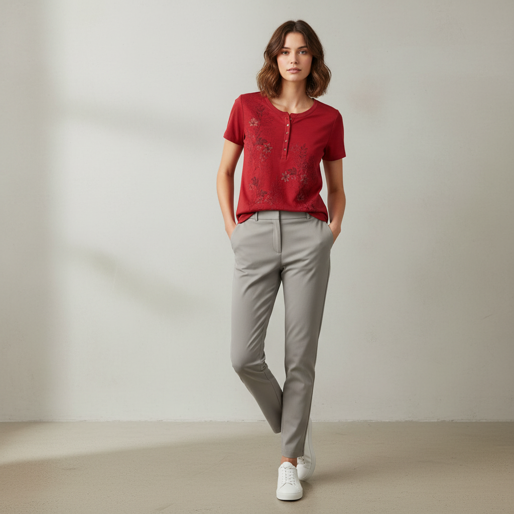 Rotes Baumwoll-T-Shirt