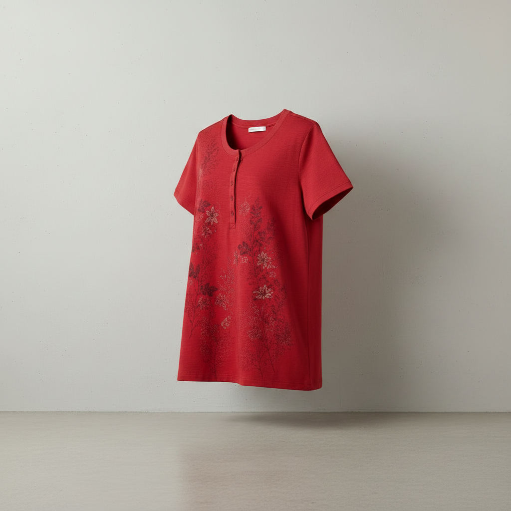 Rotes Baumwoll-T-Shirt