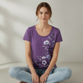 Lila Baumwoll-T-Shirt