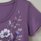 Lila Baumwoll-T-Shirt