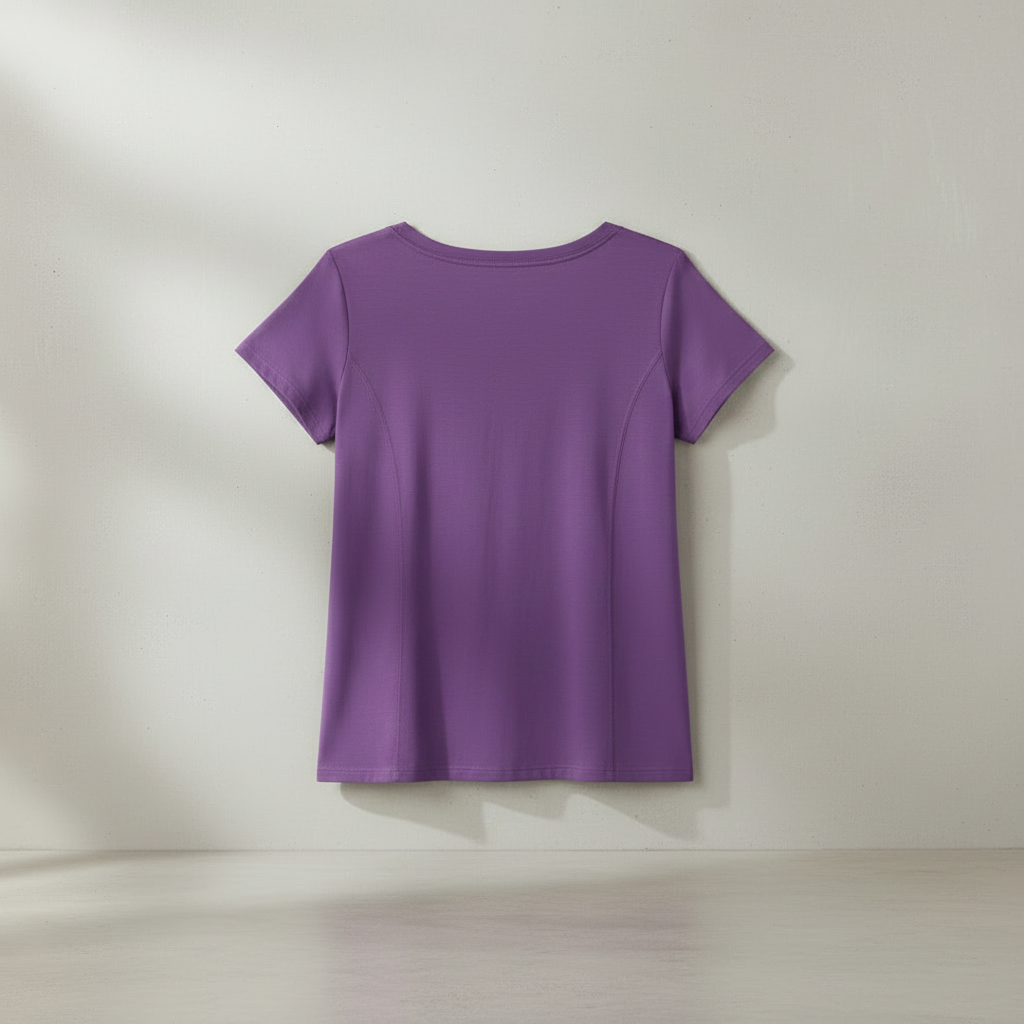 Lila Baumwoll-T-Shirt
