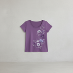Lila Baumwoll-T-Shirt
