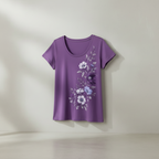 Lila Baumwoll-T-Shirt