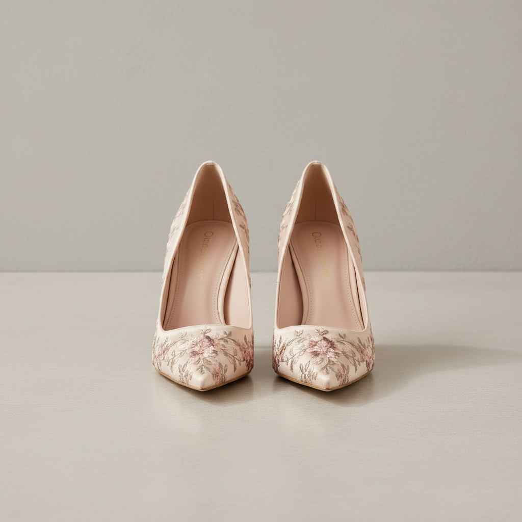 Beige Textilpumps