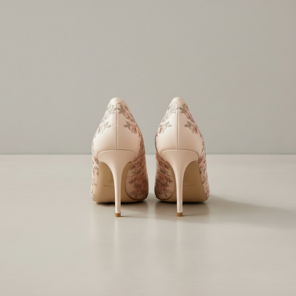 Beige Textilpumps